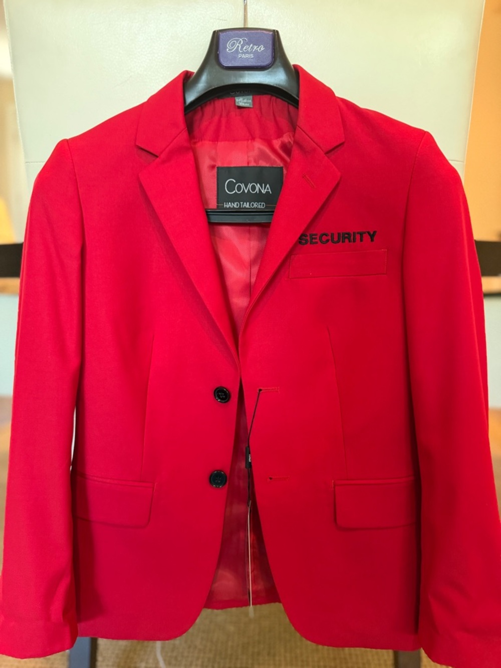 Hand-Tailored Red Security Blazer